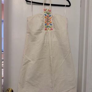 Lilly Pulitzer White Dress with Multicolor Accents